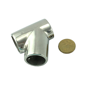 Rail Fittings - 3 Way Tee - 60 degree - Stainless Steel. Melbourne Australia.