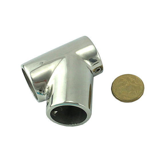 Rail Fittings - 3 Way Tee - 60 degree - Stainless Steel. Melbourne Australia.