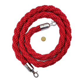2 metres of Red Rope with chrome ends for use with Traditional Bollards. Shop barriers & safety equipment chain.com.au