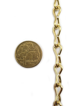 2mm Brass Plated Single Jack Chain. Australia.