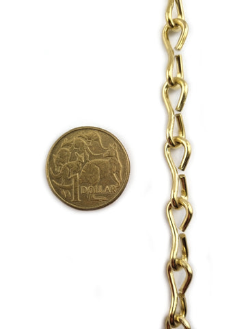 2mm Brass Plated Single Jack Chain. Australia.