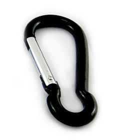 Aluminium Snap Hook Carabiner in Black, size 6mm, untested. Melbourne, Australia.
