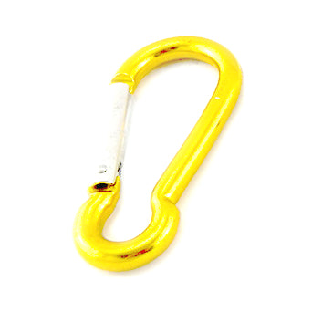 Aluminium Snap Hook Carabiner in Yellow, size 6mm, untested. Melbourne Australia