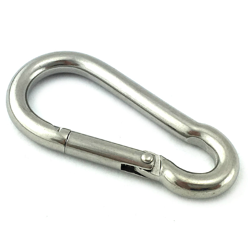 Snap hook in marine grade type 316 stainless steel, size 5mm. Melbourne Australia