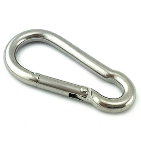 Snap hook in marine grade type 316 stainless steel, size 6mm. Melbourne Australia.