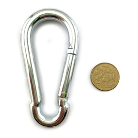 Snap hook in zinc plated steel, size 10mm. Hardware online.