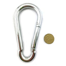 Snap hook in zinc plated steel, size 12mm.