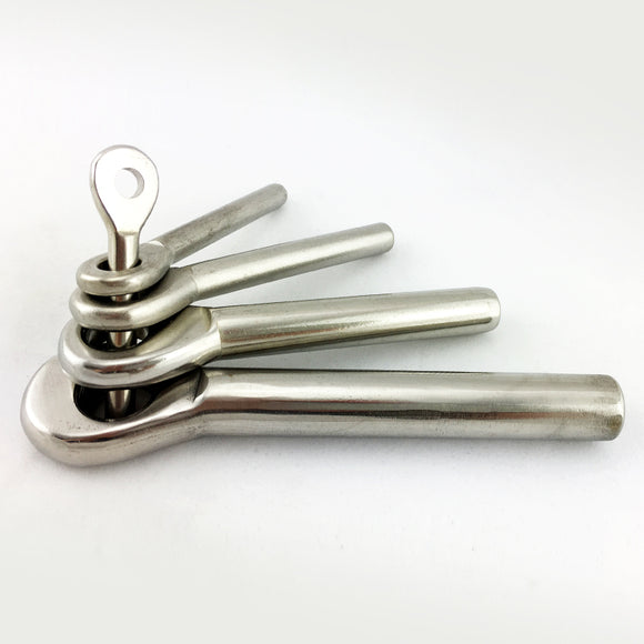 Swage stud eye size 3mm in type 316 marine grade stainless steel. Melbourne, Australia.