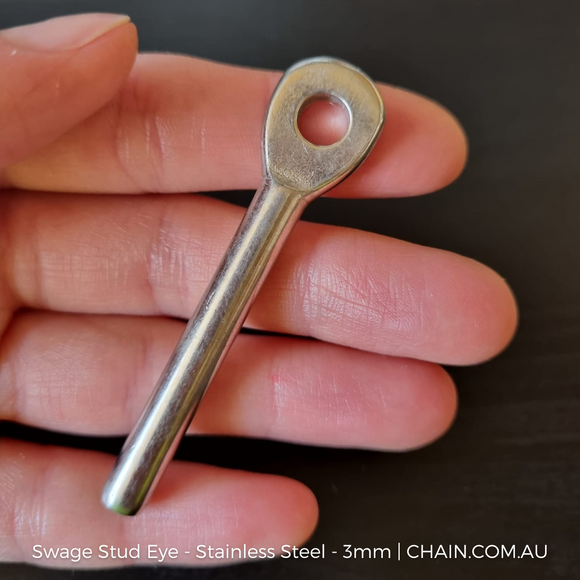 Swage Stud Eyes - Stainless Steel - 3mm