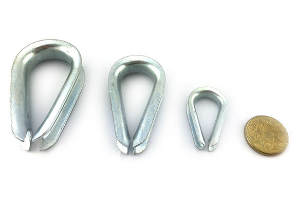 Stainless steel thimble range in type 316 marine grade stainless steel. Melbourne, Australia.