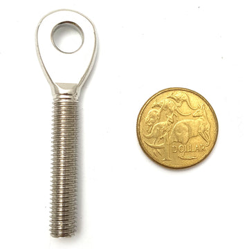 Stainless steel swage eye, size 8mm with 40mm thread. Melbourne, Australia.
