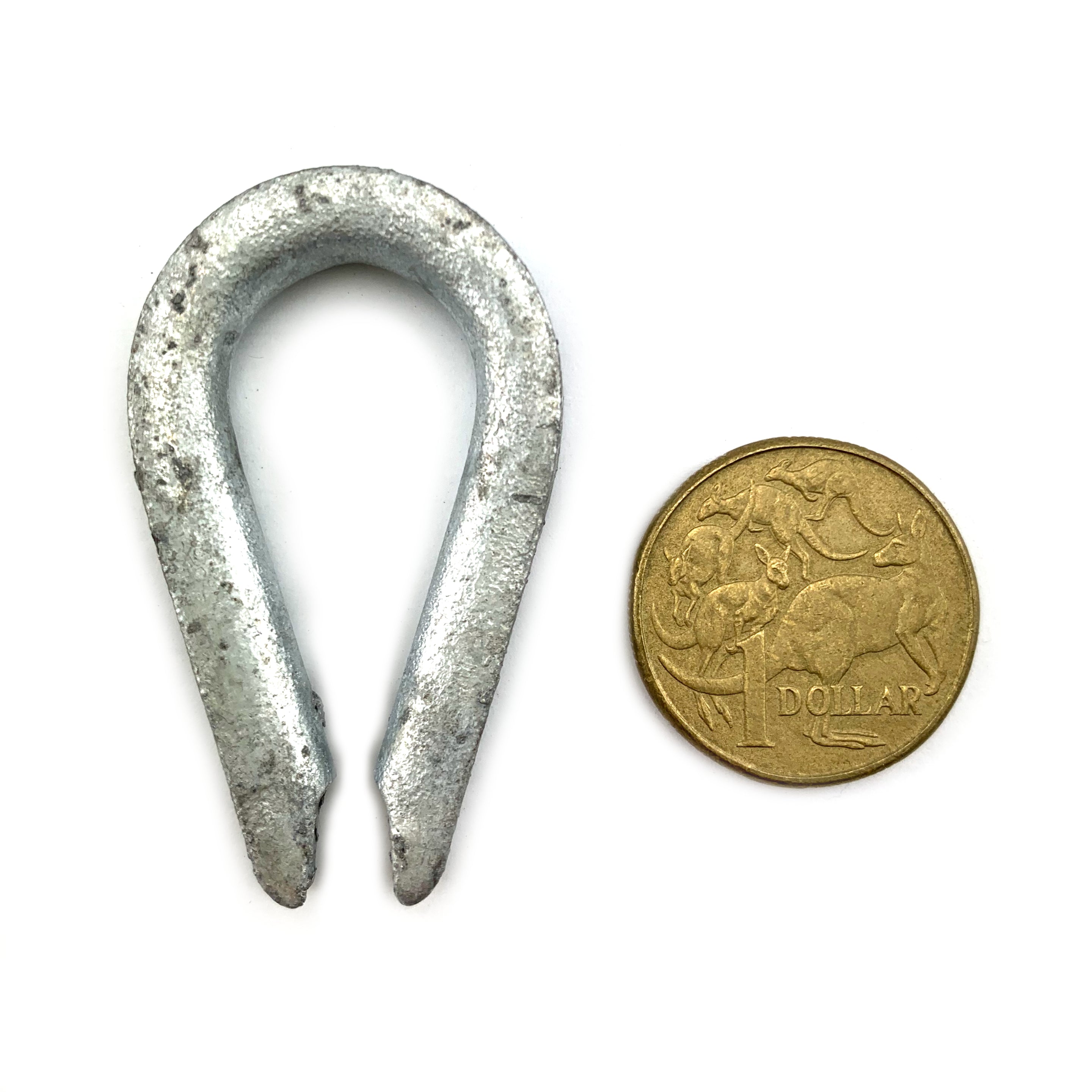 Galvanised thimble, size 3mm. Australia