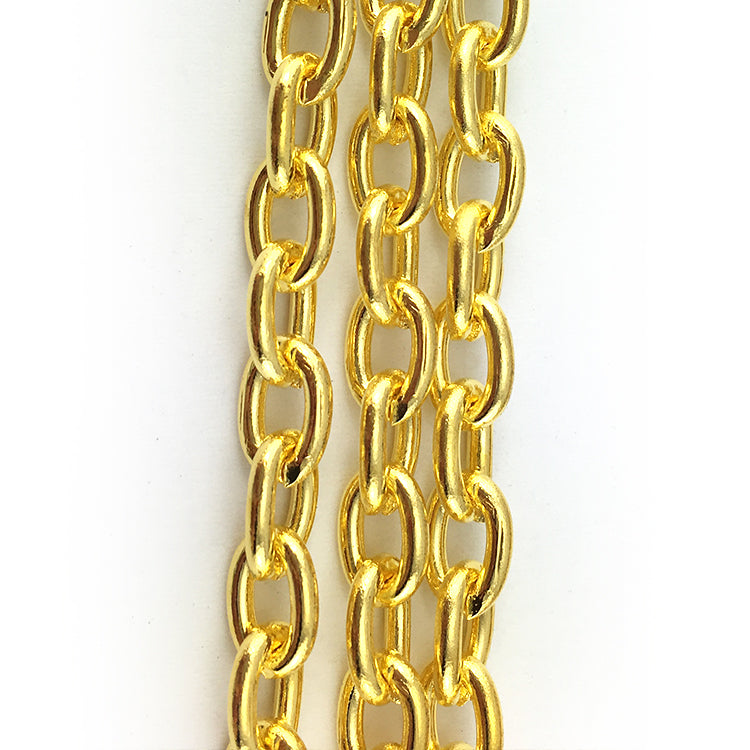 Gold plated trace jewellery chain, size T100, quantity 25m. Melbourne Australia.