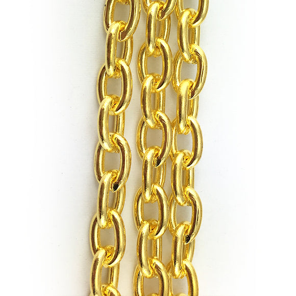 Gold plated trace jewellery chain, size T100, quantity 25m. Melbourne Australia.