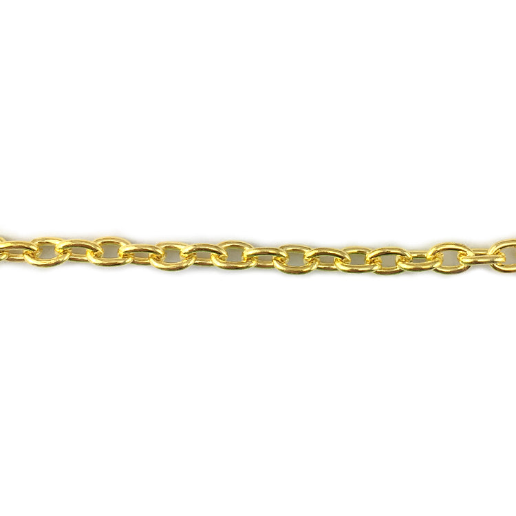 Gold plated trace jewellery chain, size T100, quantity 25m. Melbourne Australia.