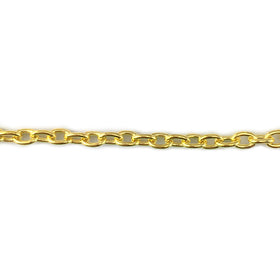 Gold plated trace jewellery chain, size T100, quantity 25m. Melbourne Australia.