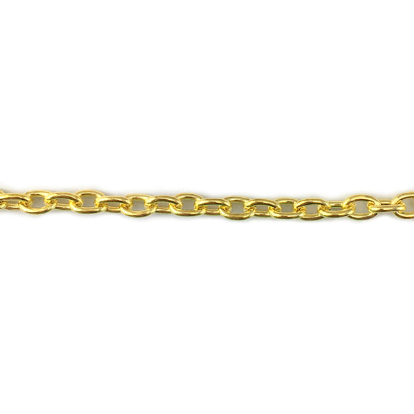 Gold plated trace jewellery chain, size T100, quantity 25m. Melbourne Australia.