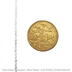 Hammered Trace Chain in a Silver Plated Finish. Size: 0.33mm, T33H. Jewellery Chain, Australia wide shipping. Shop chain.com.au