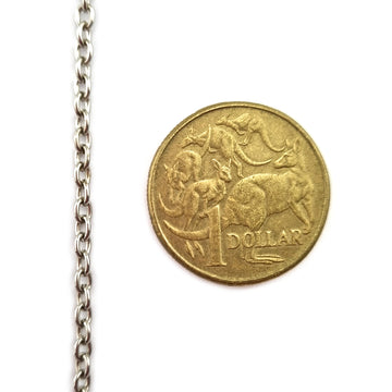 Nickel-plated trace jewellery chain, size 0.17mm, quantity 25m. Australia wide shipping. Shop online chain.com.au