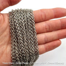Nickel-plated trace jewellery chain, size 0.17mm, quantity 25m. Australia wide shipping. Shop online chain.com.au
