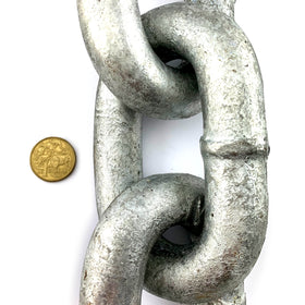 Welded Link Chain Galvanised, size: 25mm. By The Metre. Australia.