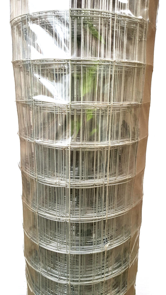 Galvanised welded wire mesh with 50mm square opening,1.25mm wire, 900mm high. Roll length 30 metres. Melbourne, Australia.