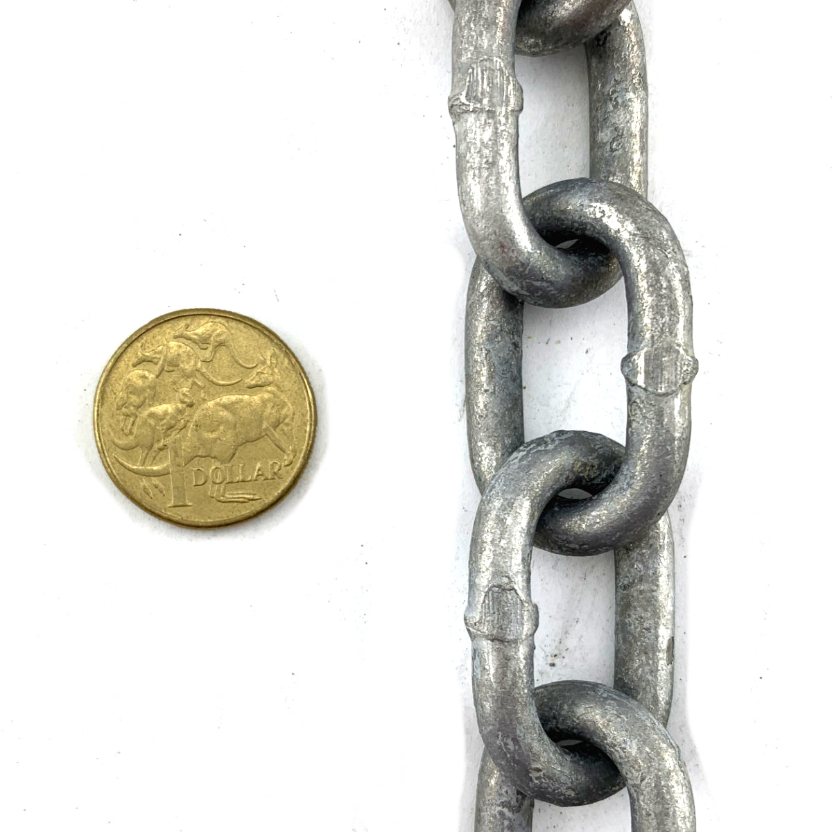 Welded Link Chain - Galvanised - 6mm. By the metre. Melbourne and Australia wide.