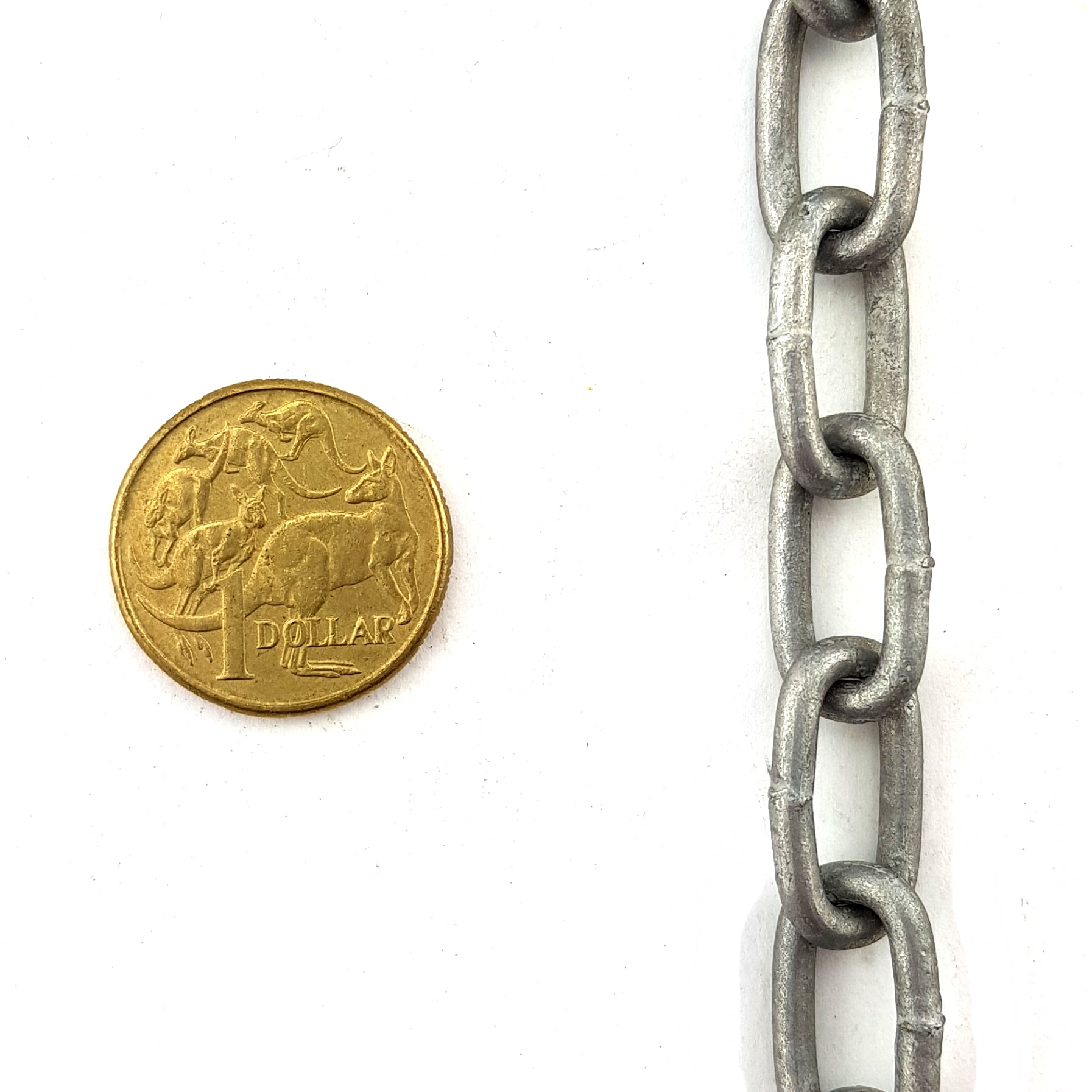 3mm galvanised welded link steel chain, by the metre. Australia wide delivery