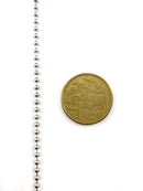 Chrome ball chain, size 2.4mm on a 25 metre reel. Australia.