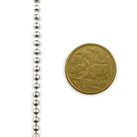 Decorative ball chain in chrome finish, size 3mm. By the metre. Australia