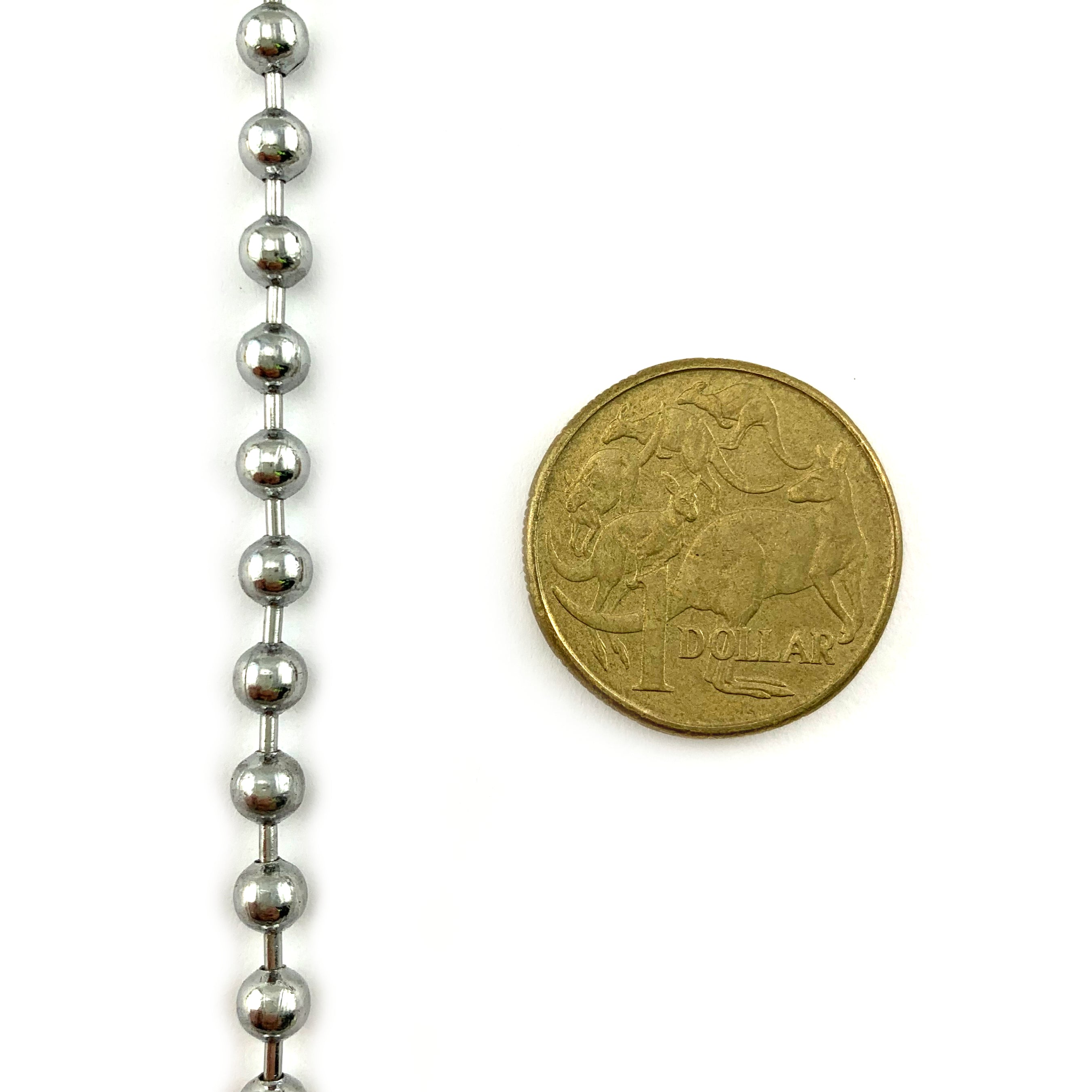 Ball Chain in Chrome size 4.5mm. From 1 metre. Melbourne Australia