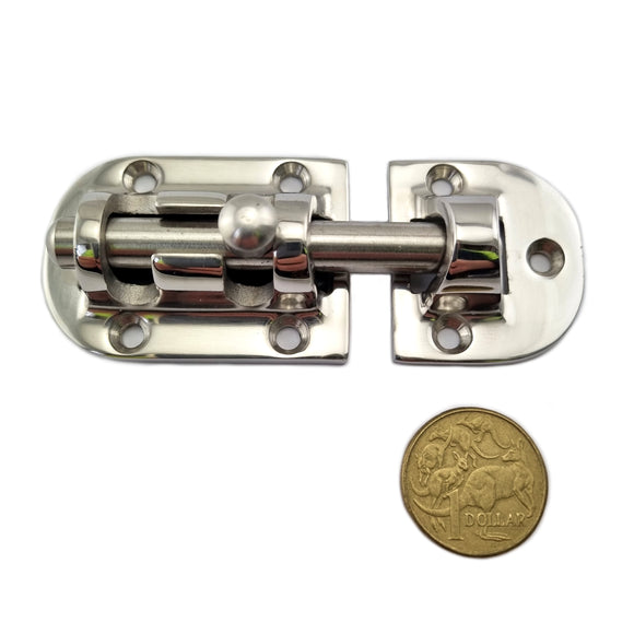 Barrel Bolt (also known as Pad Bolt) in type 316 marine grade stainless steel. Australia. Shop online chain.com.au