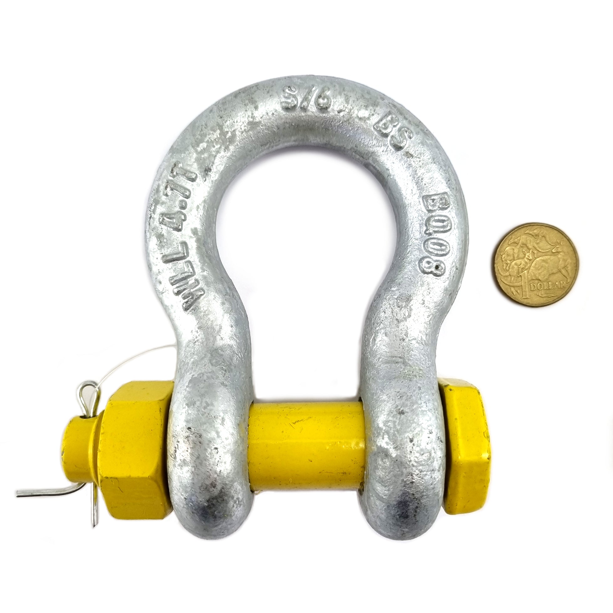4.7 Tonne galvanised bow shackle, grade S, complies with AS 2741. Shop hardware chain.com.au