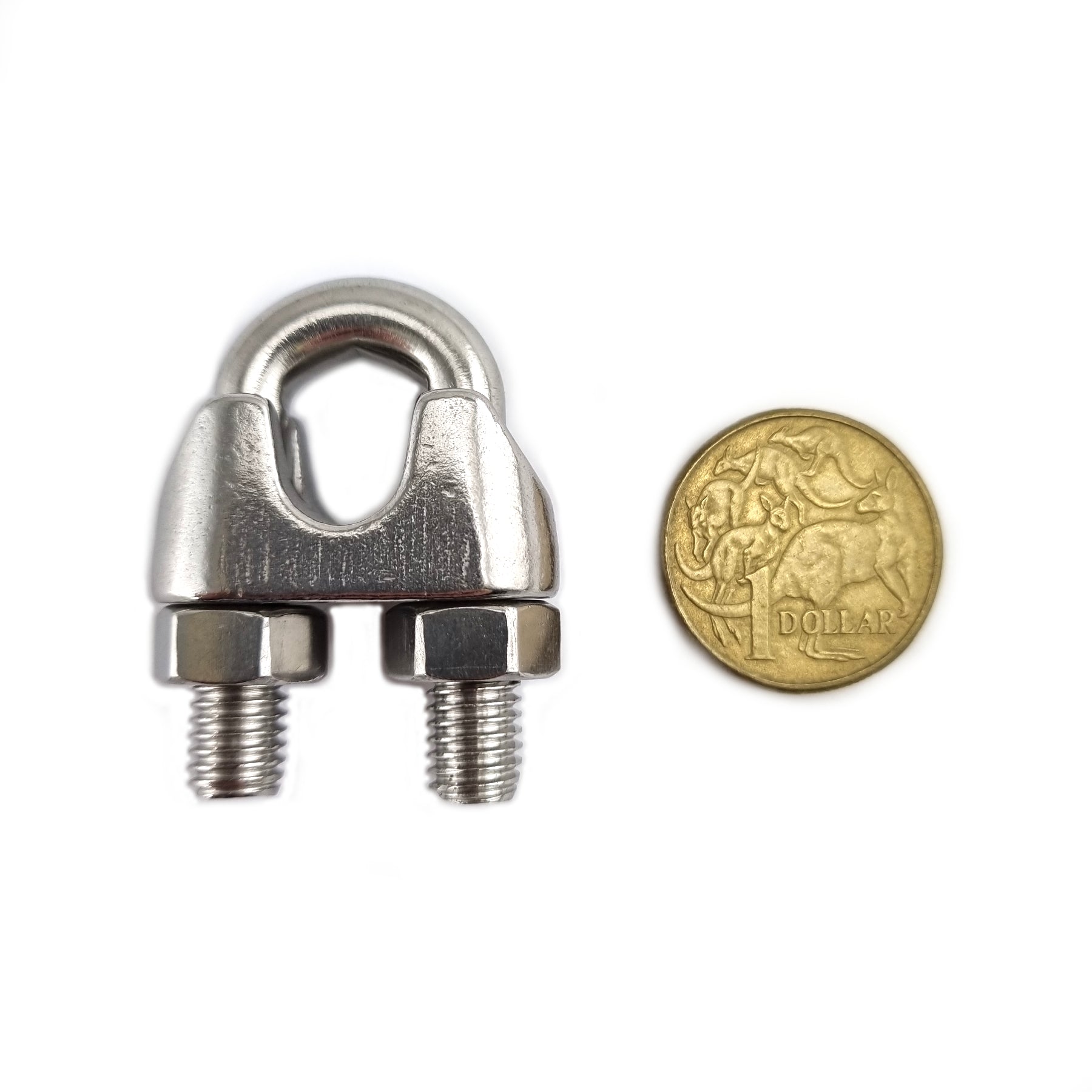 Stainless steel type 316 cable clamp, size 10mm. Shop online chain.com.au