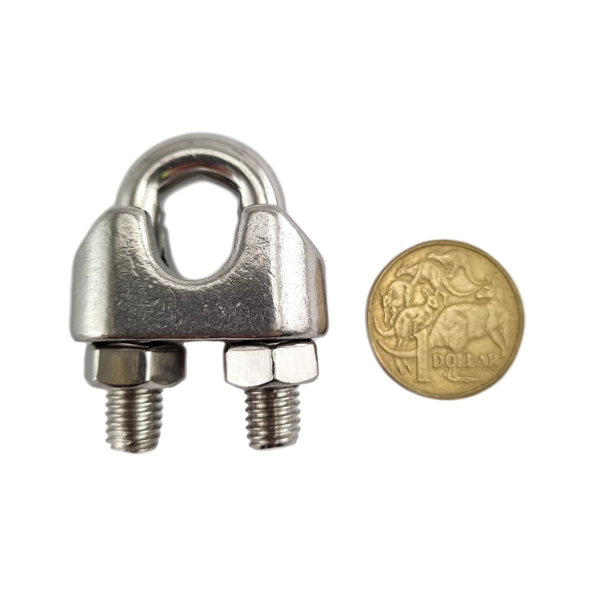 Stainless steel type 316 cable clamp, size 12mm. Shop cable clamps and balustrade supplies online. Australia wide delivery. chain.com.au