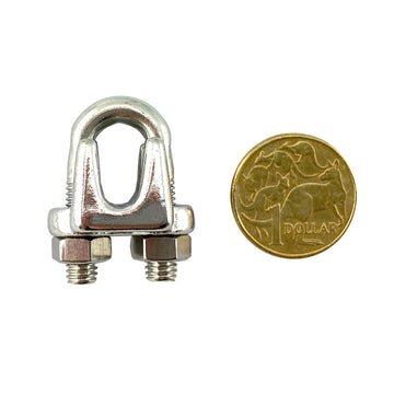 Stainless steel type 316 cable clamp, size 6mm Australia wide delivery