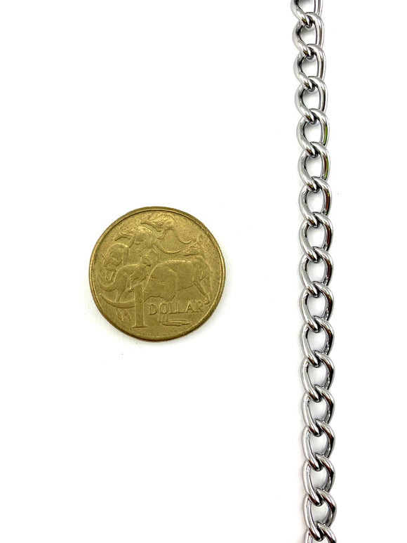 Chrome Curb Chain, size 1.6mm. 30 metre reel. Melbourne and Australia wide delivery.