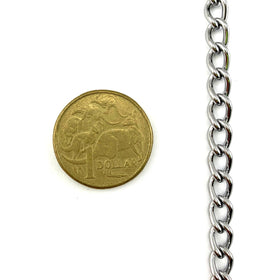 Chrome Curb Chain, size 1.6mm. Chain by the metre. Melbourne and Australia wide delivery.