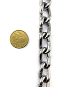 Chrome Curb Chain, size 4.8mm on a 30 metre reel. Melbourne and Australia wide delivery.