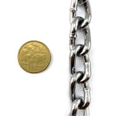 Chrome Curb Chain, size 4.8mm on a 30 metre reel. Melbourne and Australia wide delivery.