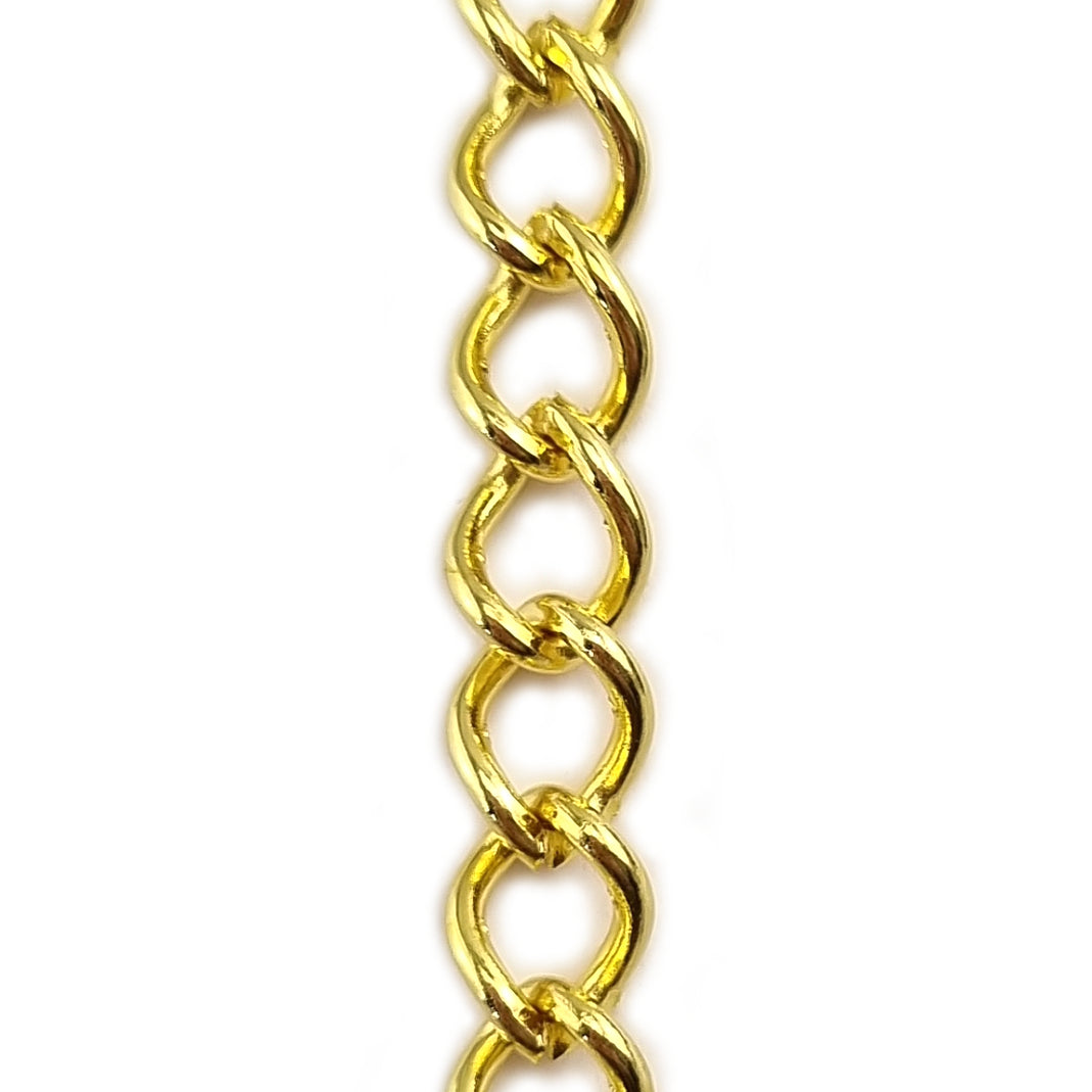Oval Curb Jewellery Chain, Gold Plated, Various Sizes x 25m. Jewellery Chain, Australia wide shipping. Shop chain.com.au