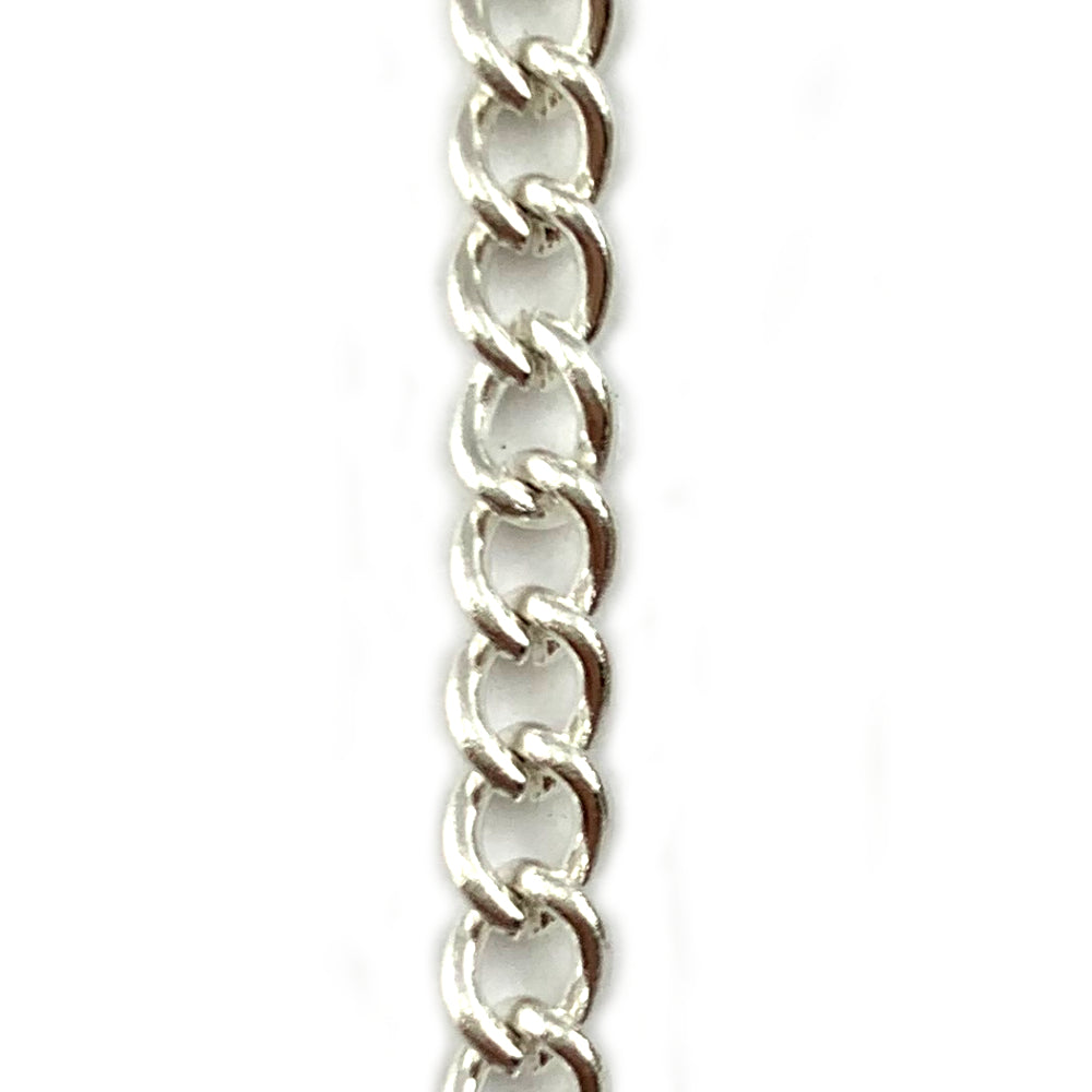 Curb Jewellery Chain, Silver Plated, size C100. Australia wide delivery.