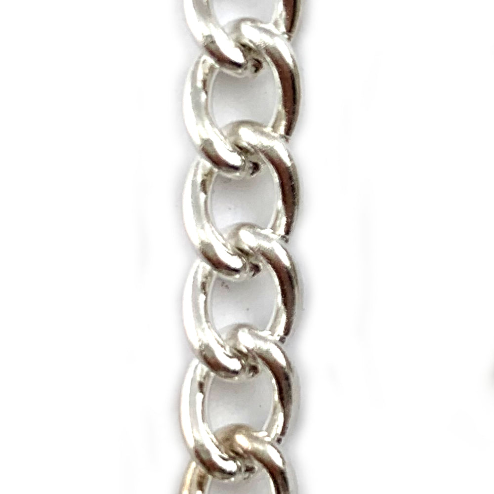 Curb Jewellery Chain in a Silver Plated finish, size C150. Australia wide delivery.