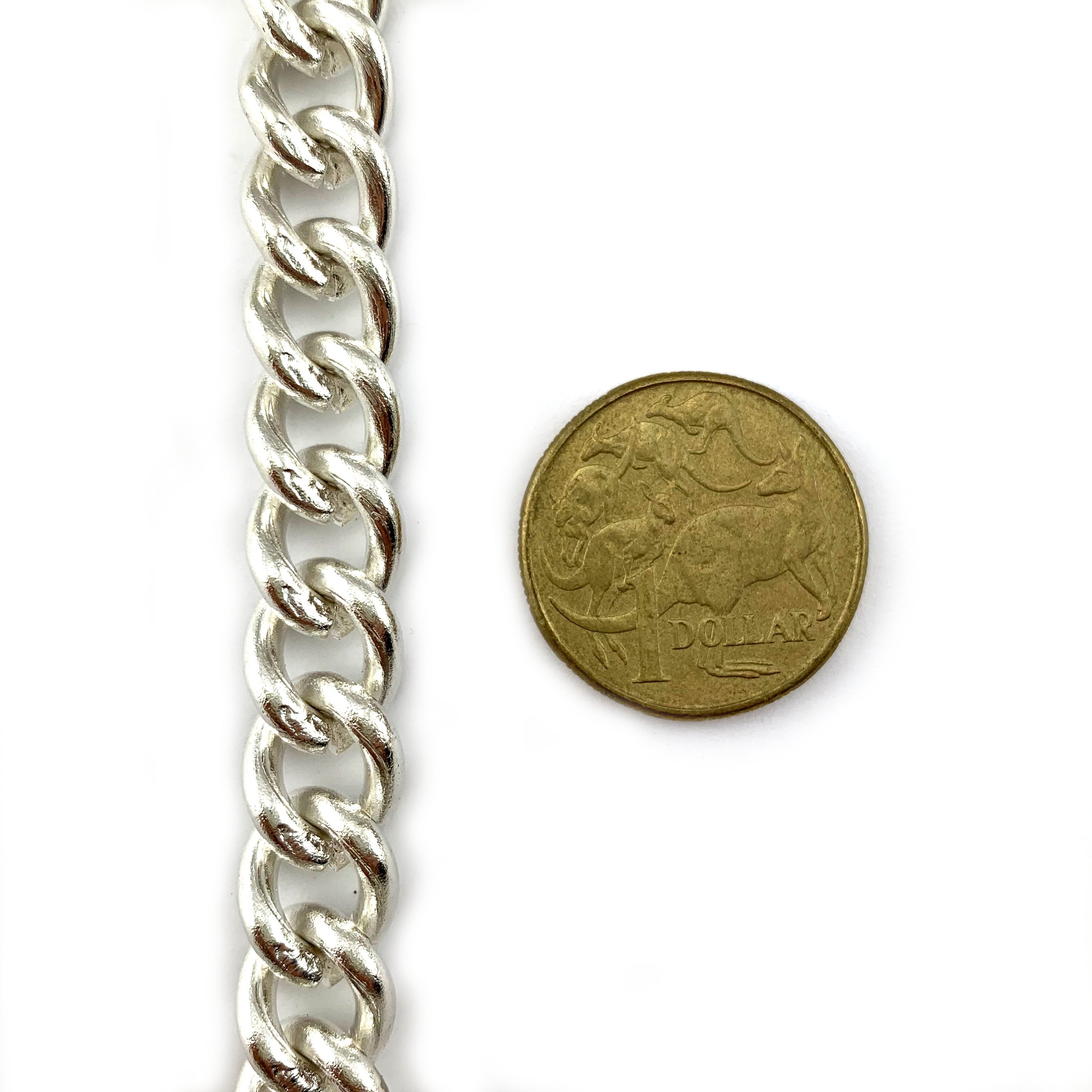 Curb Jewellery Chain - Silver Plated - C300 x 25m. Australia