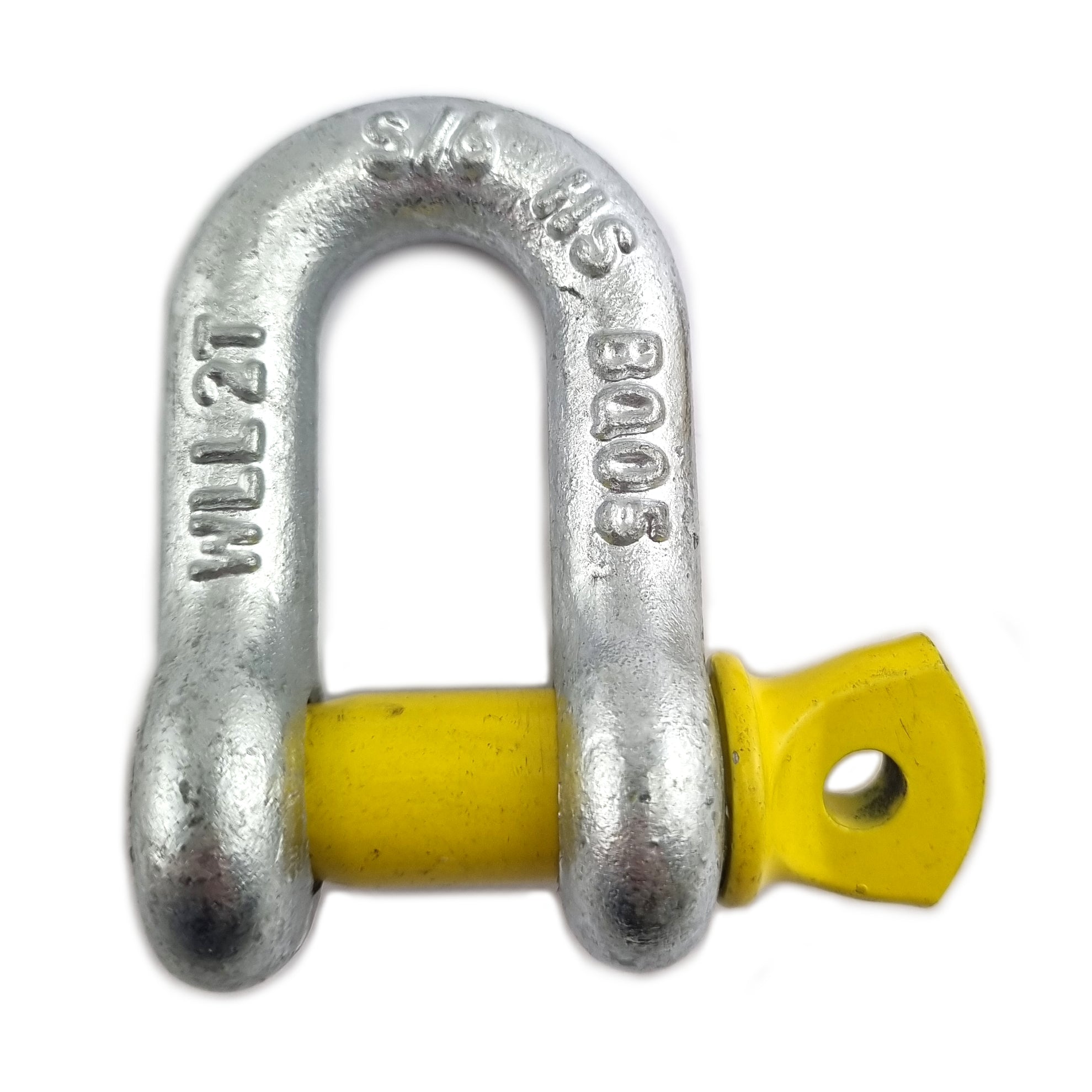 D Shackles, Galvanised & Yellow, Grade S, Rated D Shackle. Australia