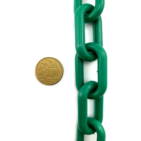 8mm Dark Green plastic chain UV stabilised. Qty 30m. Chain, Australia