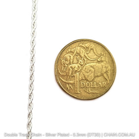 Double Trace Chain - Silver Plated. Size: 0.3mm x 25m. Shop jewellery chain online. Australia wide shipping. Chain.com.au