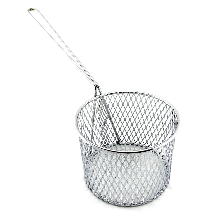 Round fish deep fryer basket size small in chrome finish. Melbourne, delivery Australia wide.