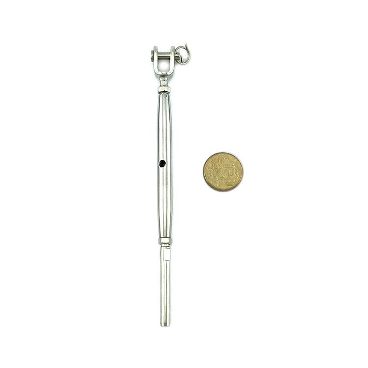 Stainless Steel Jaw Swage Turnbuckle - 6mm x 3mm. Melbourne Australia.