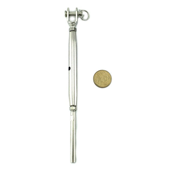 Stainless Steel Jaw Swage Turnbuckle - 8mm x 3mm. Melbourne Australia